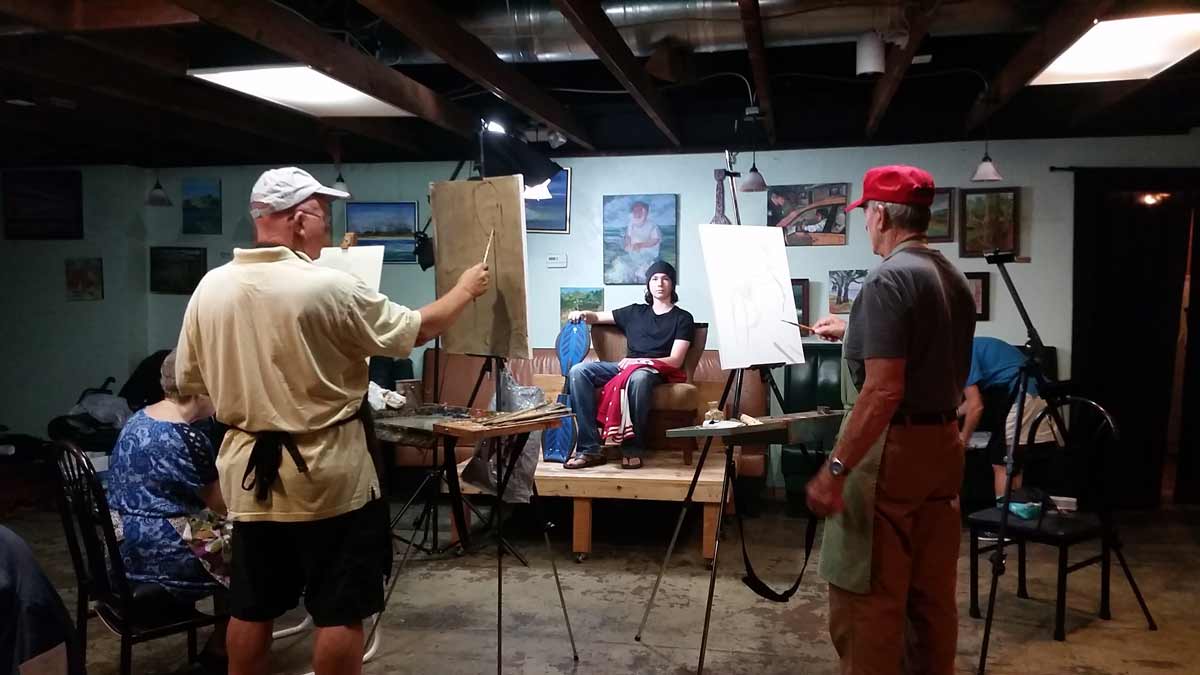 Artists in their studio